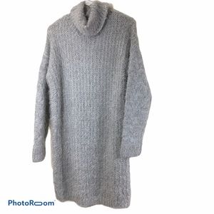 Solutions Fuzzy Knit Cowl Neck Sweater Dress NWT Size Medium